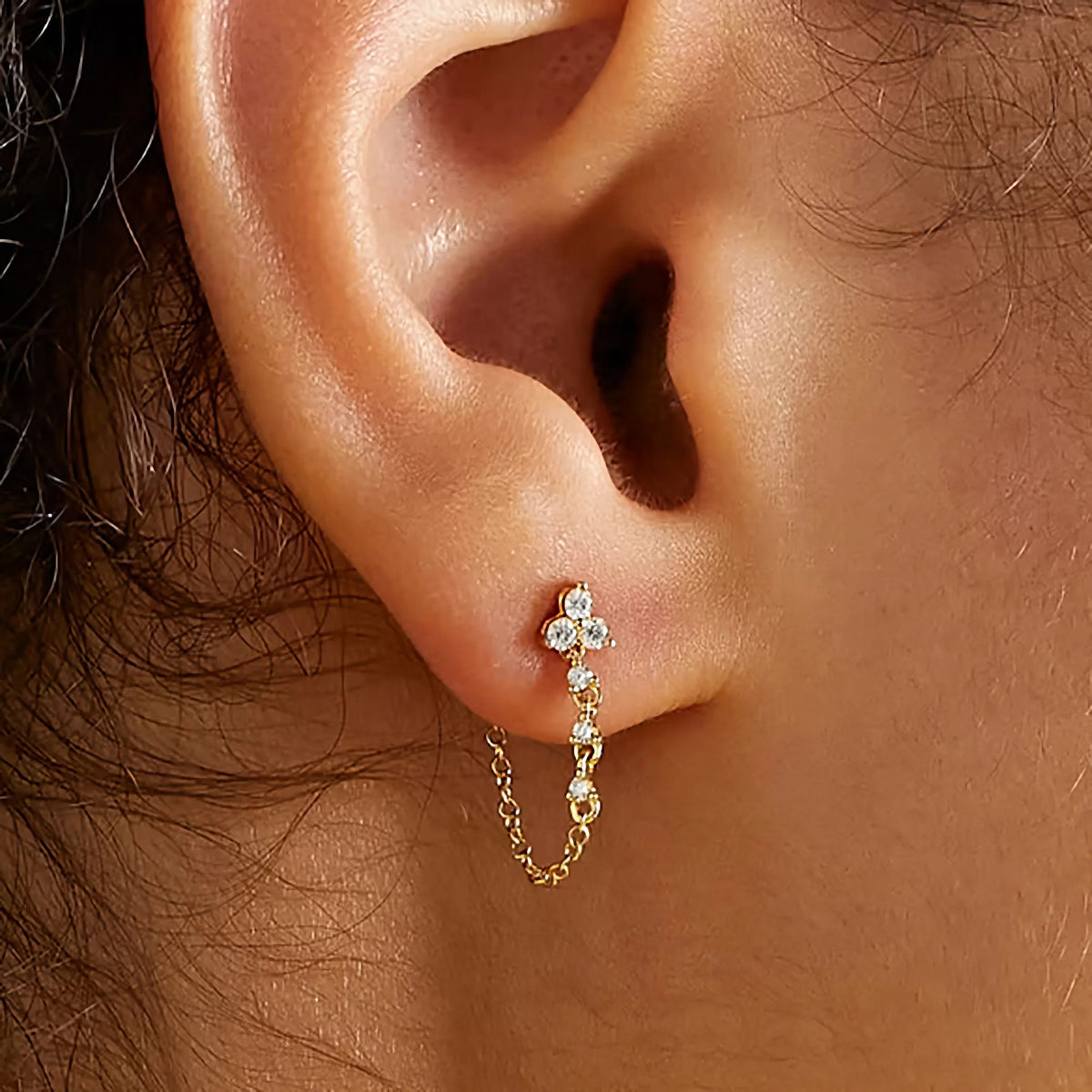 [Amore]Daniella Diamond Chain Stud