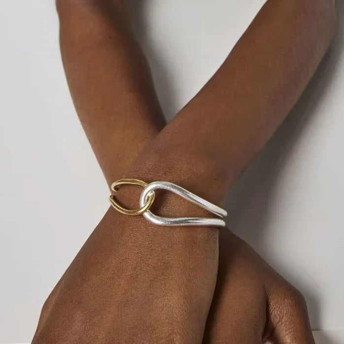 [Amore]Noria Two Tone Gold Bangle