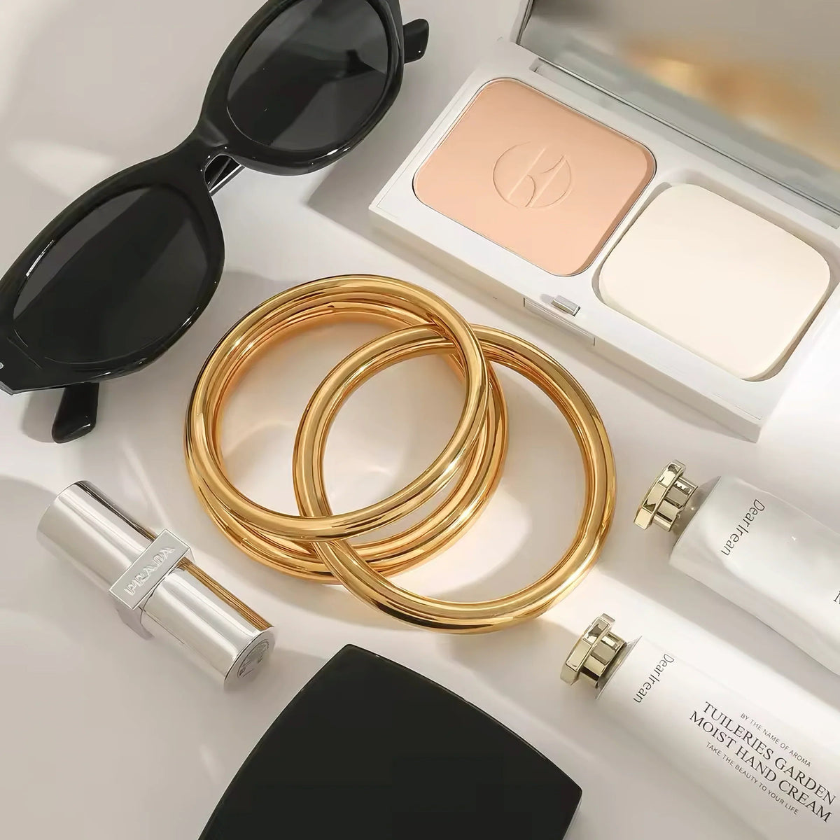 [Amore]Lina Smooth Gold Bangle
