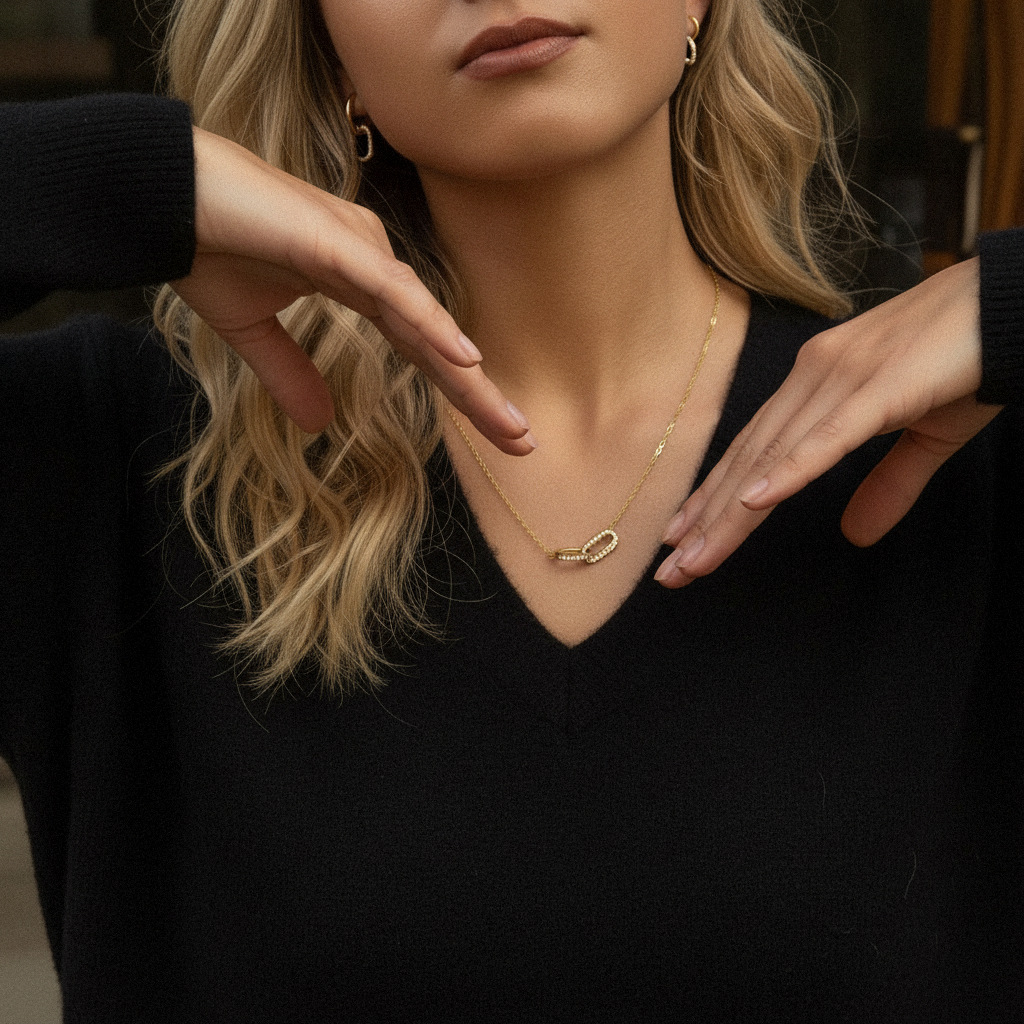 [Amore]Zoelle Interlocking Diamond Pendant