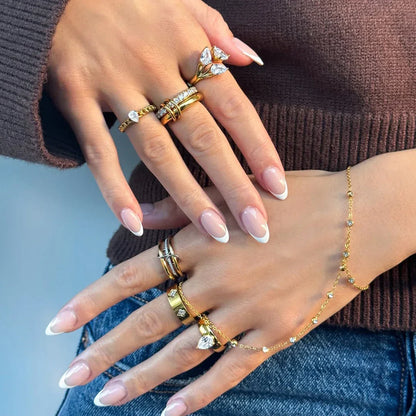 [Amore]Chastity Diamond Ring Stack
