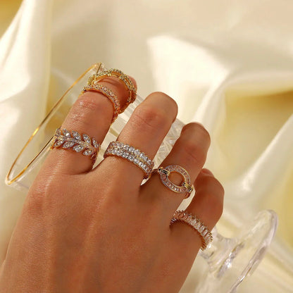 [Amore]Cassandra Studded Gold Ring