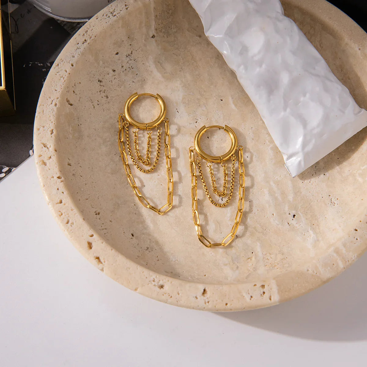 [Amore]Alaina Link Chain Hoops