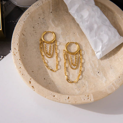 [Amore]Alaina Link Chain Hoops