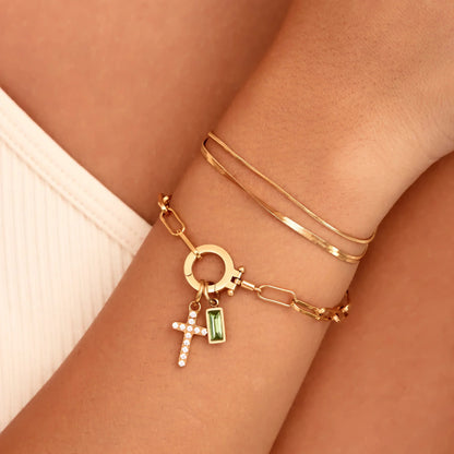 [Amore]Annabella Birthstone Cross Bracelet