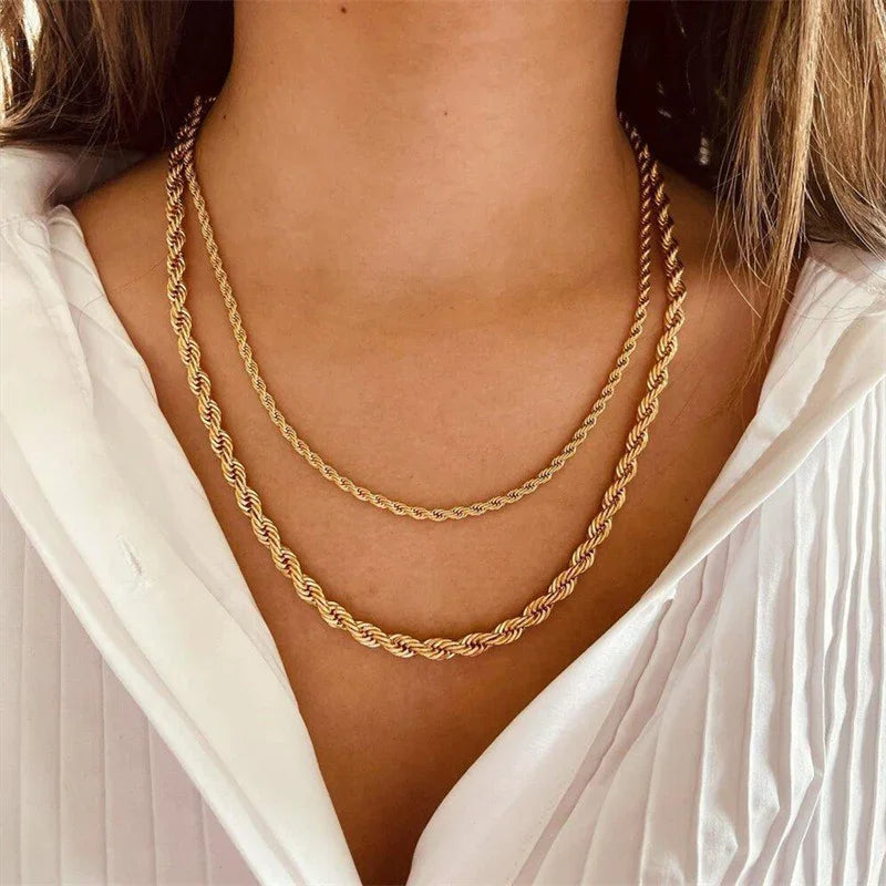 [Amore]Bianca Rope Chain Gold Necklace
