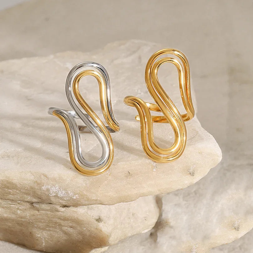 [Amore]Halle Abstract Gold Ring