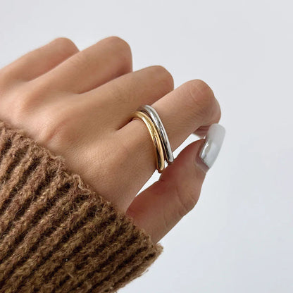 [Amore]Miley Gold & Silver Layered Rings