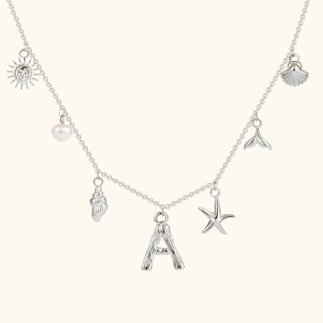[Amore]Avaria Ocean Initial Necklace