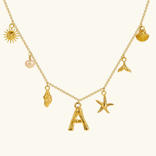 [Amore]Avaria Ocean Initial Necklace