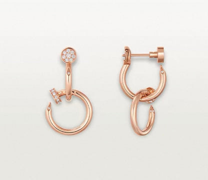 [Amore]NAIL COLLECTION DIAMOND SET DOUBLE HOOP EARRINGS