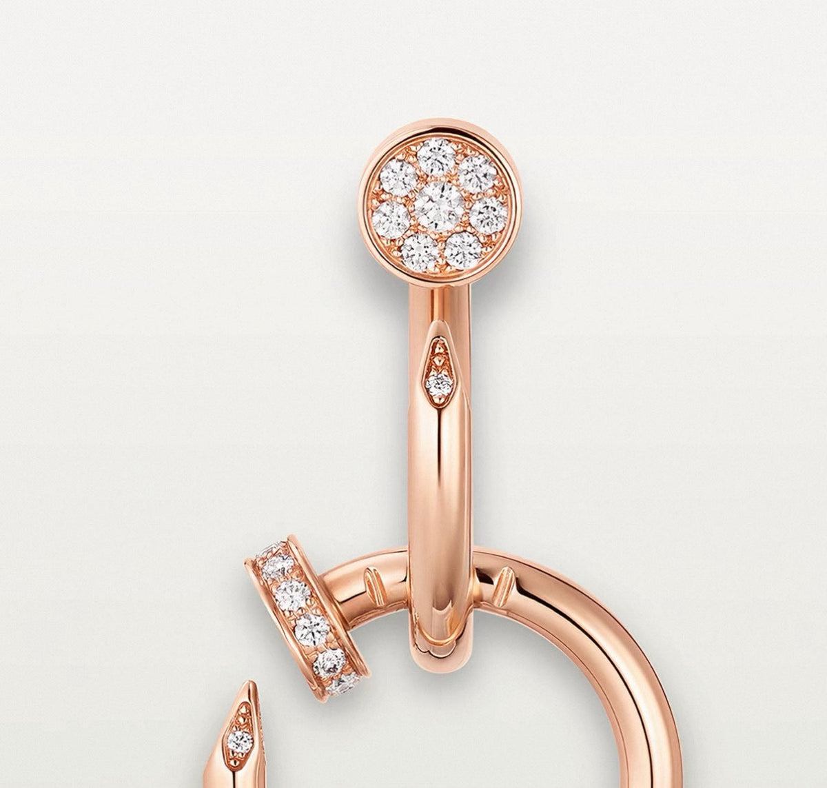 [Amore]NAIL COLLECTION DIAMOND SET DOUBLE HOOP EARRINGS