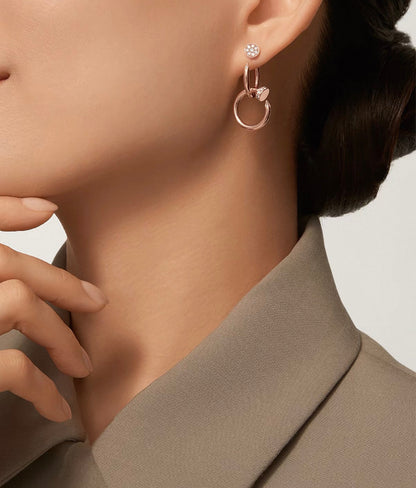 [Amore]NAIL COLLECTION DIAMOND SET DOUBLE HOOP EARRINGS
