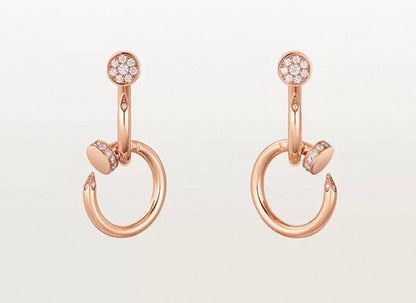 [Amore]NAIL COLLECTION DIAMOND SET DOUBLE HOOP EARRINGS