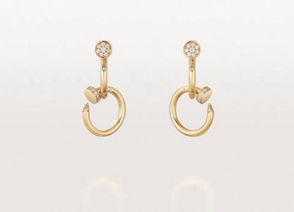 [Amore]NAIL COLLECTION DIAMOND SET DOUBLE HOOP EARRINGS