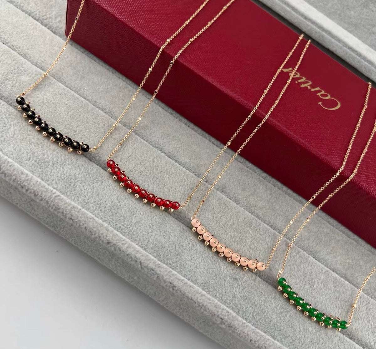[：Amore]CLASH COLLECTION AGATE CHALCEDONY STUD NECKLACE