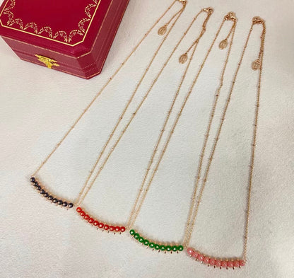 [：Amore]CLASH COLLECTION AGATE CHALCEDONY STUD NECKLACE