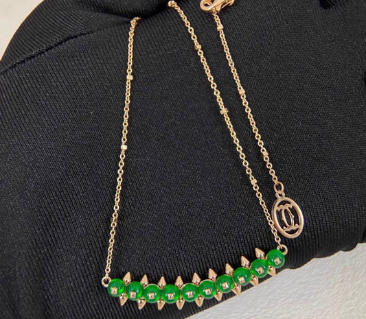 [：Amore]CLASH COLLECTION AGATE CHALCEDONY STUD NECKLACE