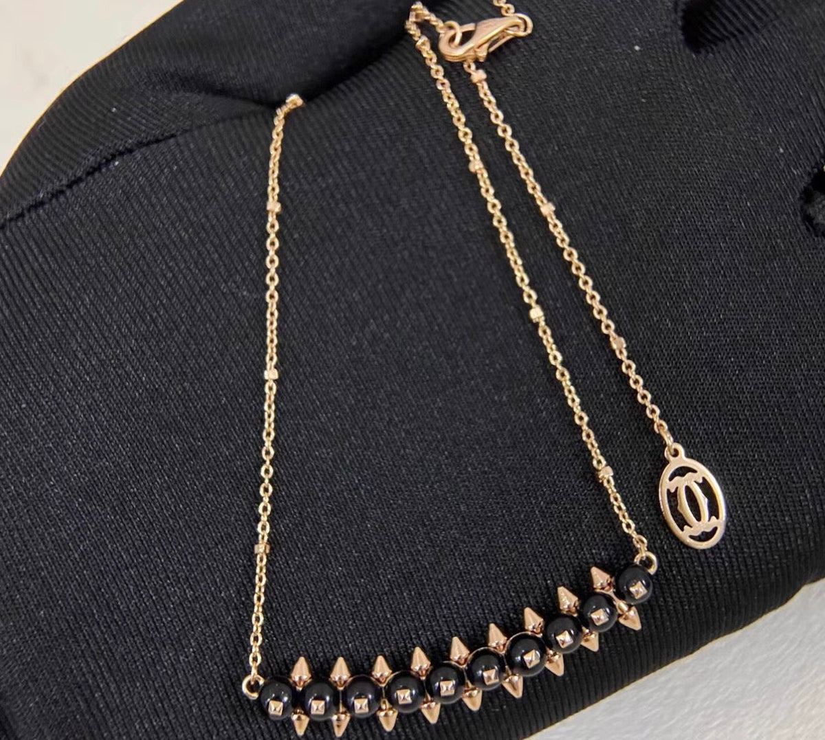 [：Amore]CLASH COLLECTION AGATE CHALCEDONY STUD NECKLACE