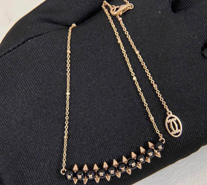 [：Amore]CLASH COLLECTION AGATE CHALCEDONY STUD NECKLACE