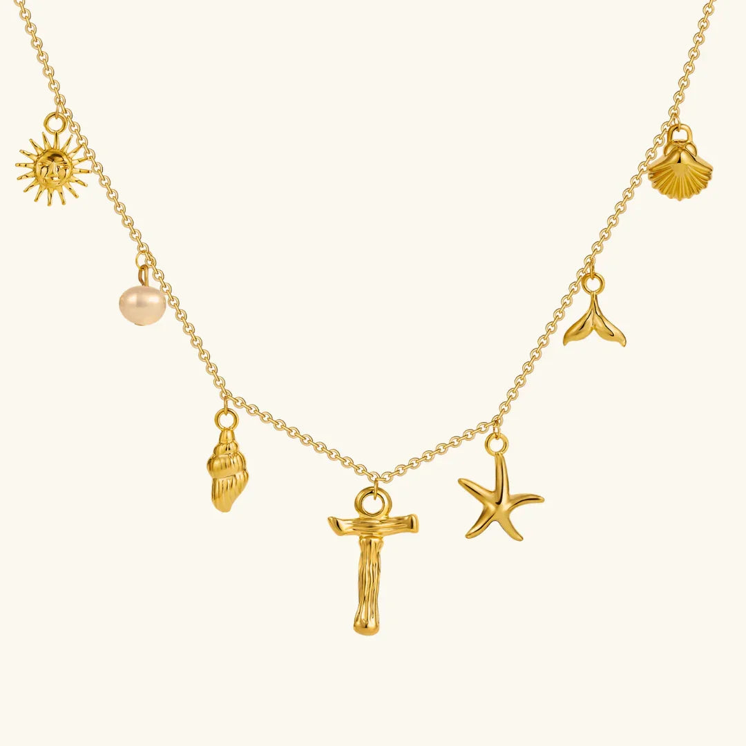 [Amore]Avaria Ocean Initial Necklace
