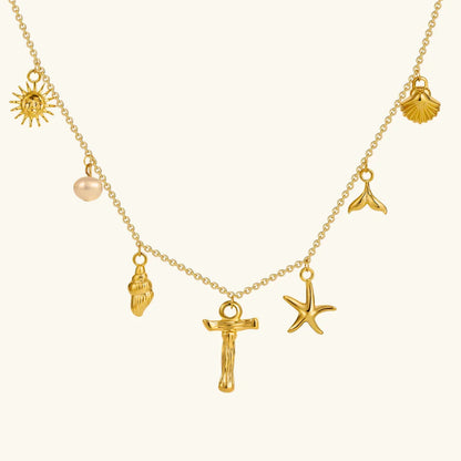 [Amore]Avaria Ocean Initial Necklace