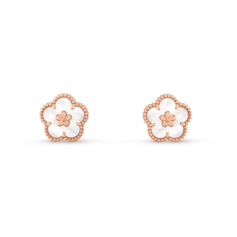 [Amore]LUCKY PINK GOLD WHITE MOP EARRINGS