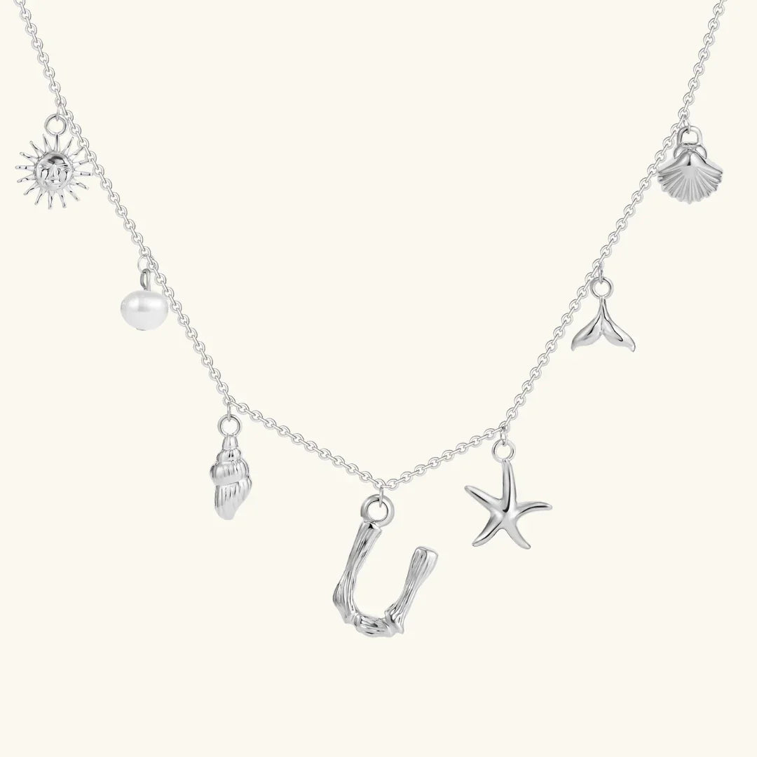 [Amore]Avaria Ocean Initial Necklace