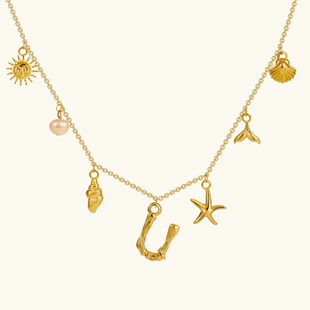 [Amore]Avaria Ocean Initial Necklace