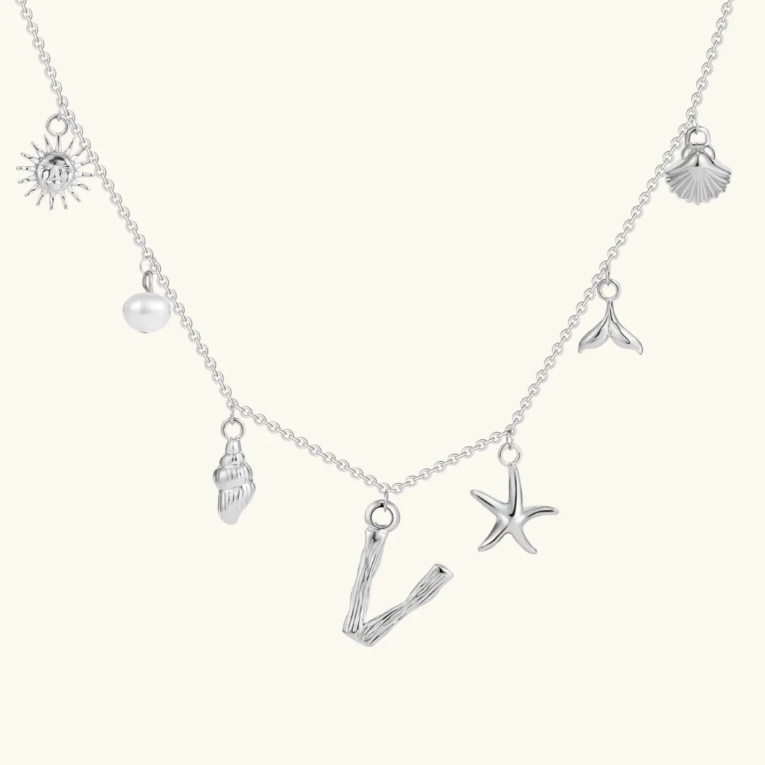 [Amore]Avaria Ocean Initial Necklace