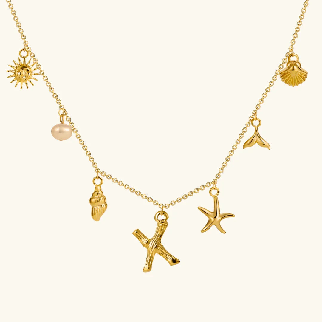 [Amore]Avaria Ocean Initial Necklace