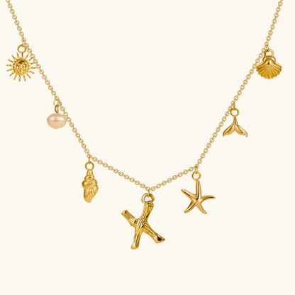 [Amore]Avaria Ocean Initial Necklace