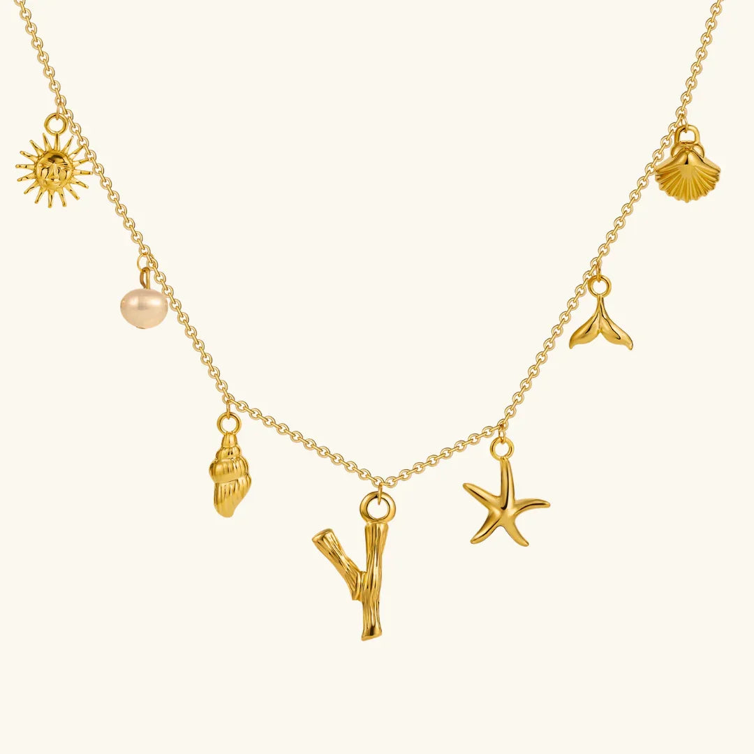 [Amore]Avaria Ocean Initial Necklace