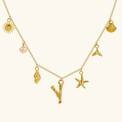 [Amore]Avaria Ocean Initial Necklace