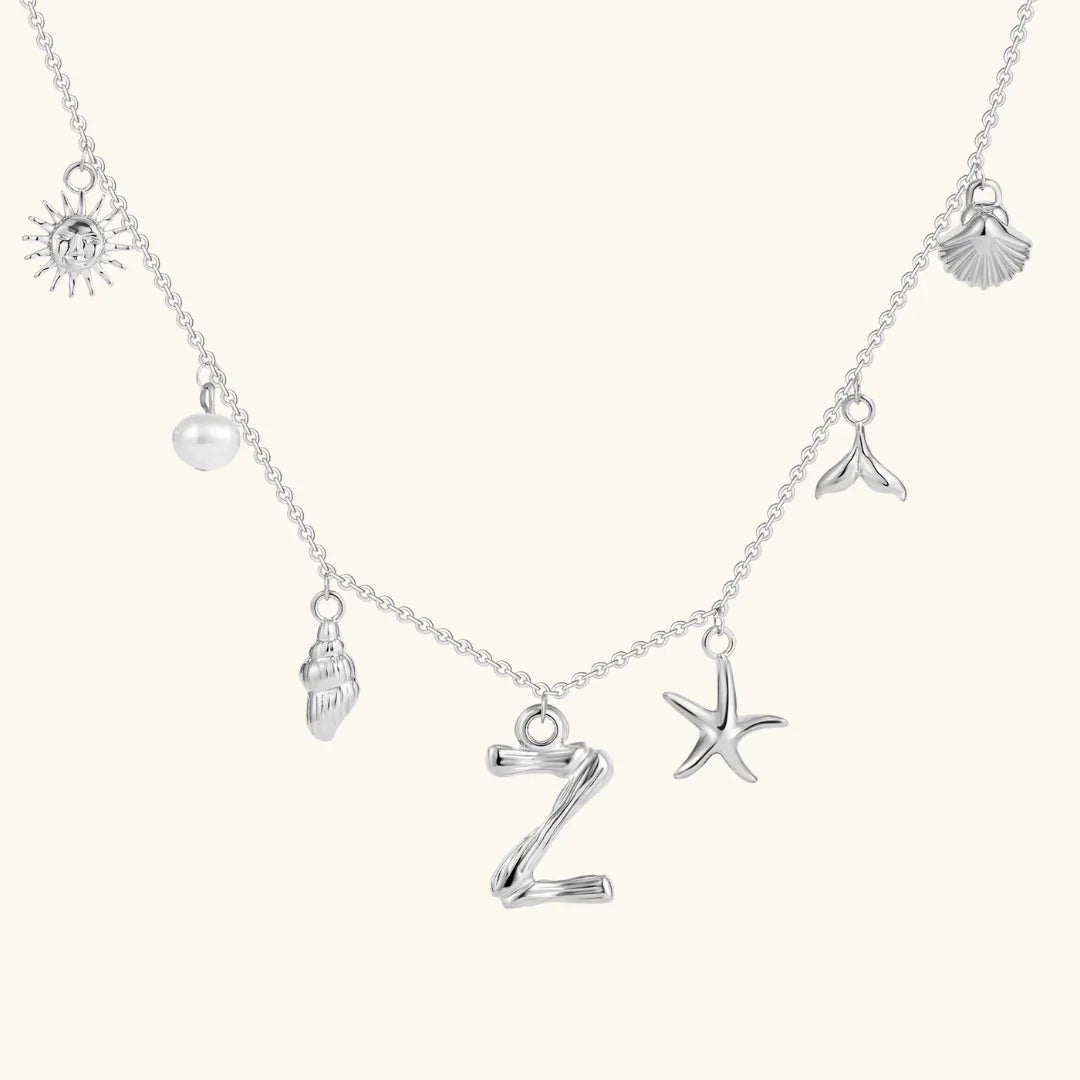 [Amore]Avaria Ocean Initial Necklace
