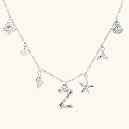 [Amore]Avaria Ocean Initial Necklace