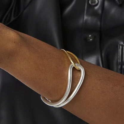 [Amore]Noria Two Tone Gold Bangle