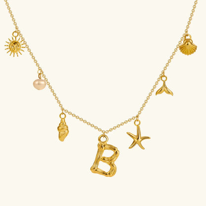 [Amore]Avaria Ocean Initial Necklace
