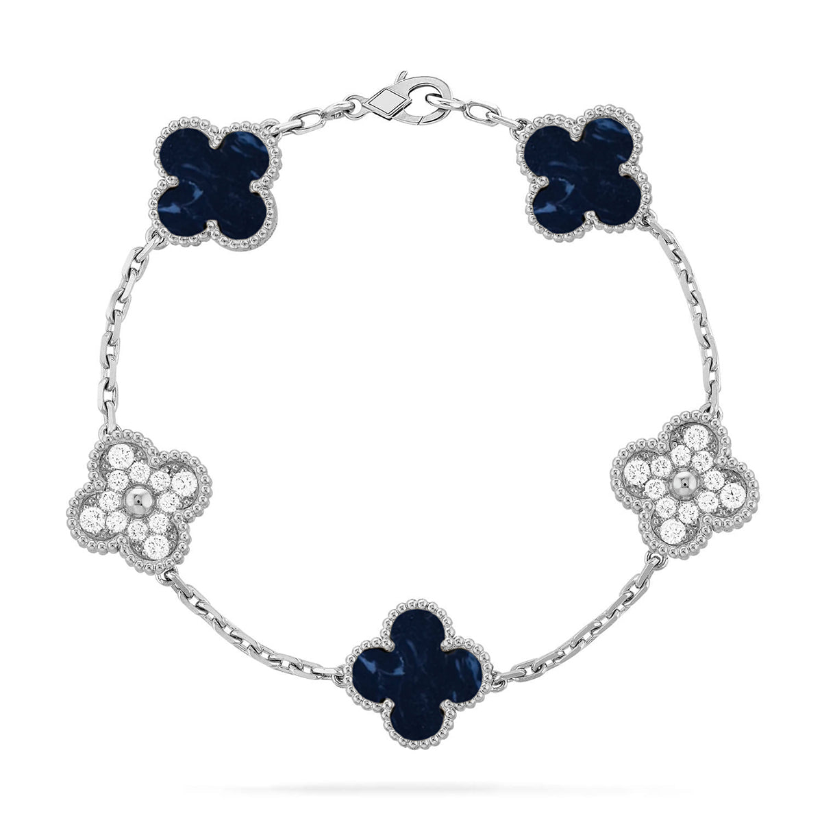 [Amore]LUCKY CLOVER 5-MOTIF BRACELET - PIETERSITE COLLECTION