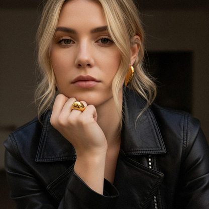 [Amore]Aimee Chunky Heart Gold Earrings