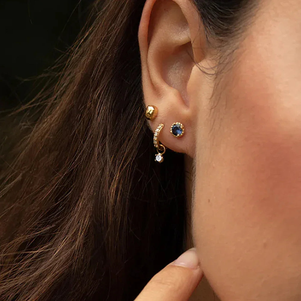 [Amore]Blake Reversible Diamond Hoops