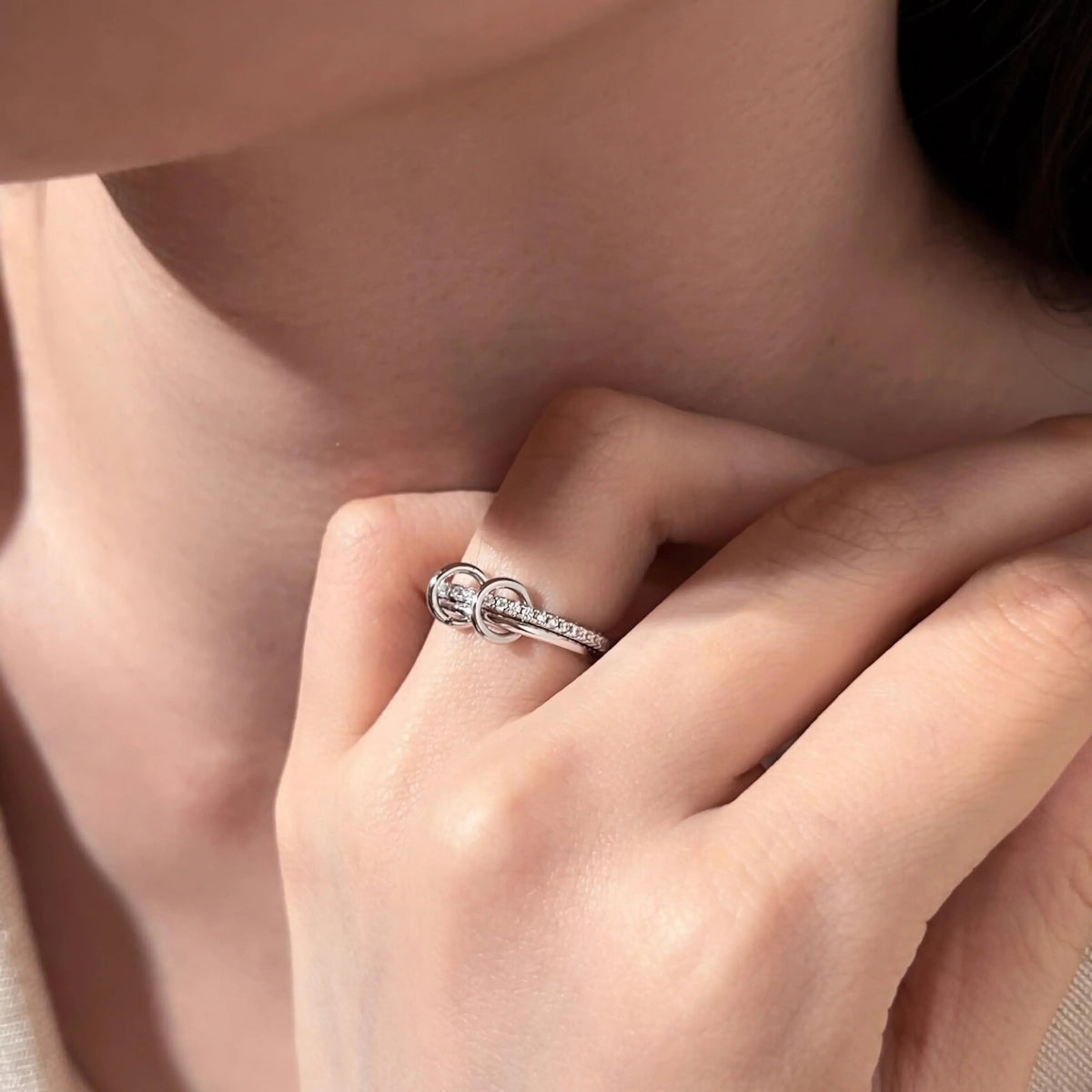 [Amore]Adela Stacked Diamond Ring