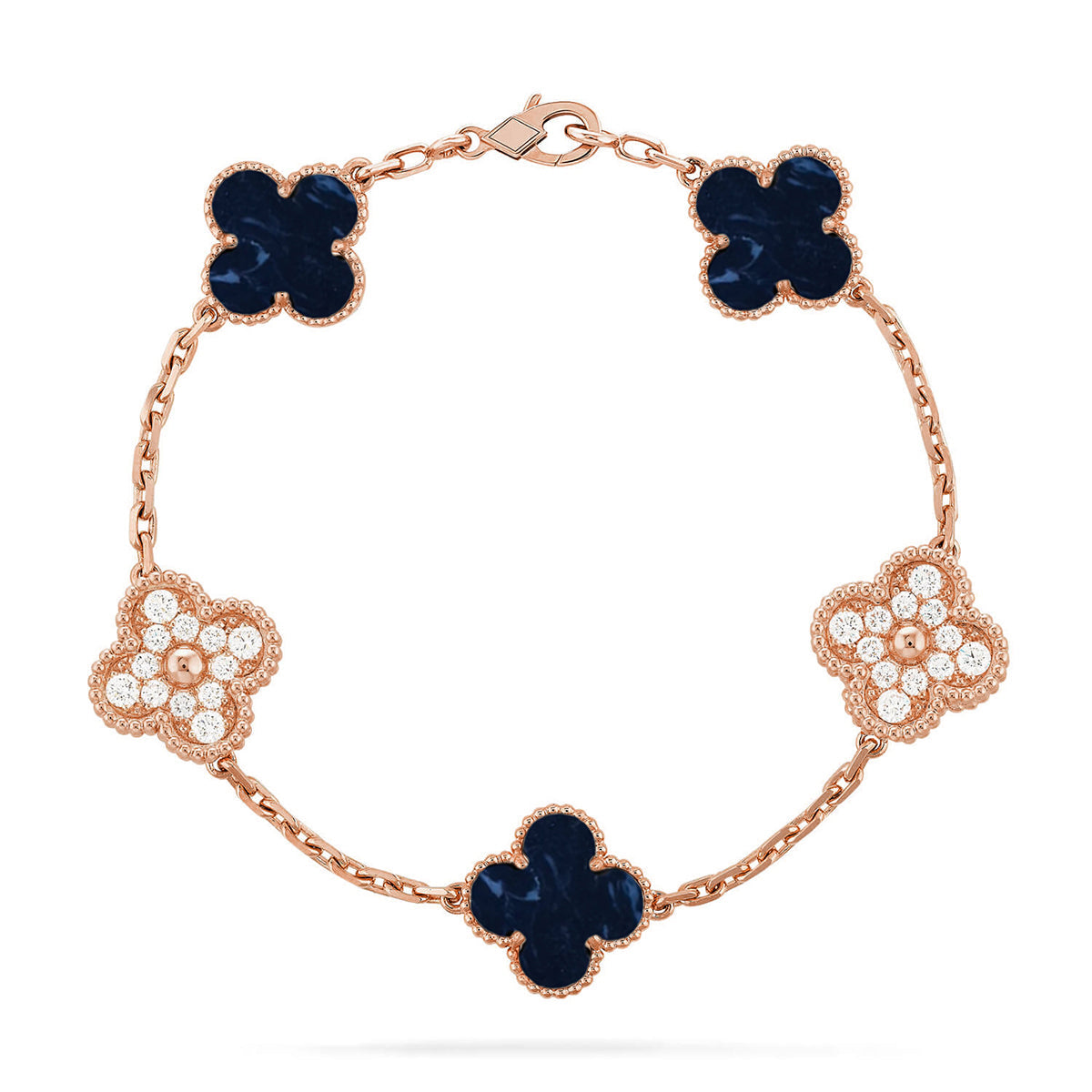 [Amore]LUCKY CLOVER 5-MOTIF BRACELET - PIETERSITE COLLECTION