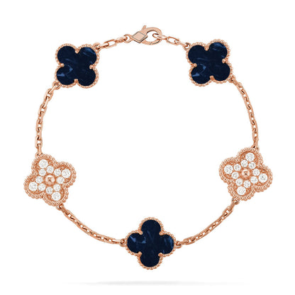 [Amore]LUCKY CLOVER 5-MOTIF BRACELET - PIETERSITE COLLECTION