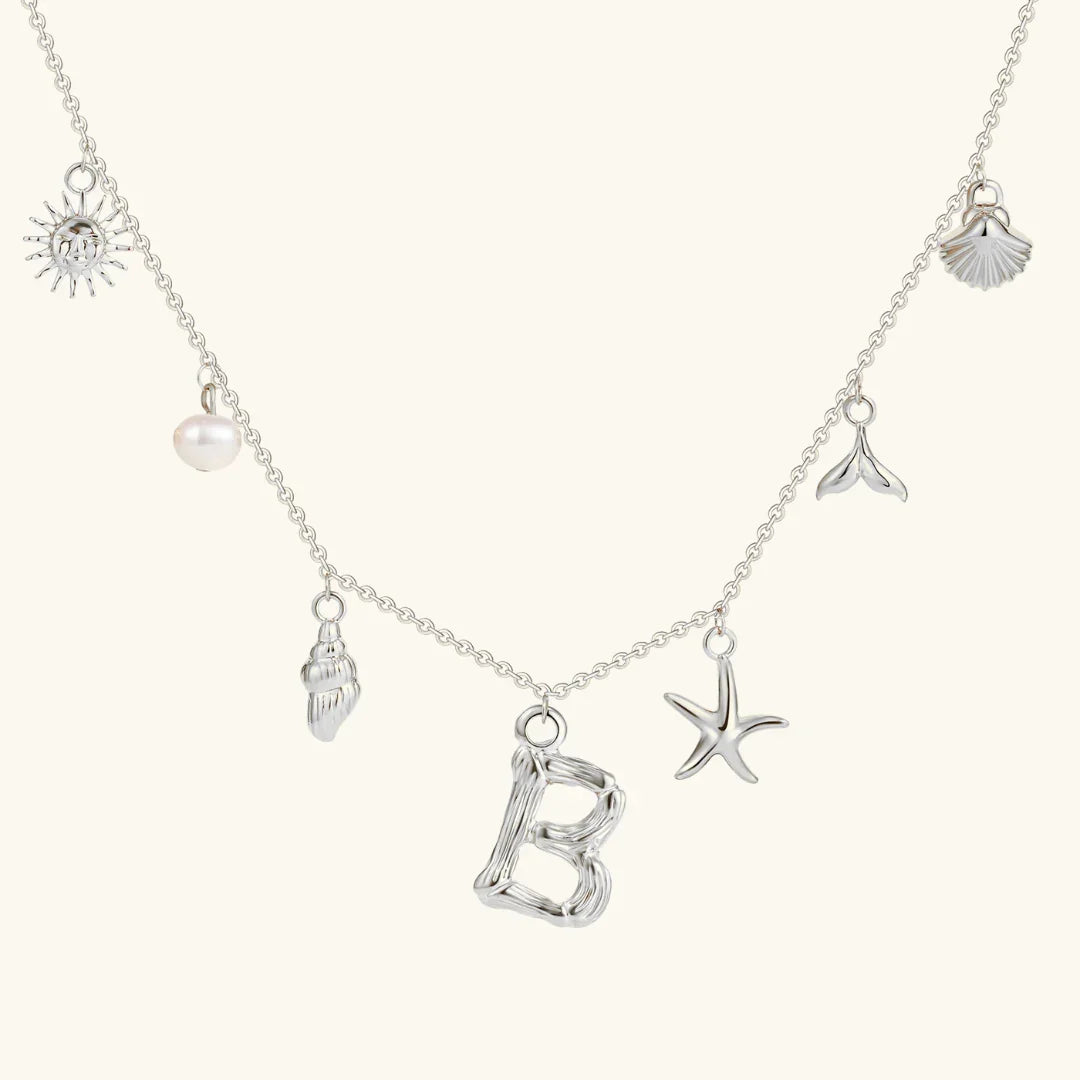 [Amore]Avaria Ocean Initial Necklace
