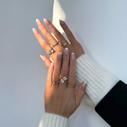 [Amore]Chastity Diamond Ring Stack