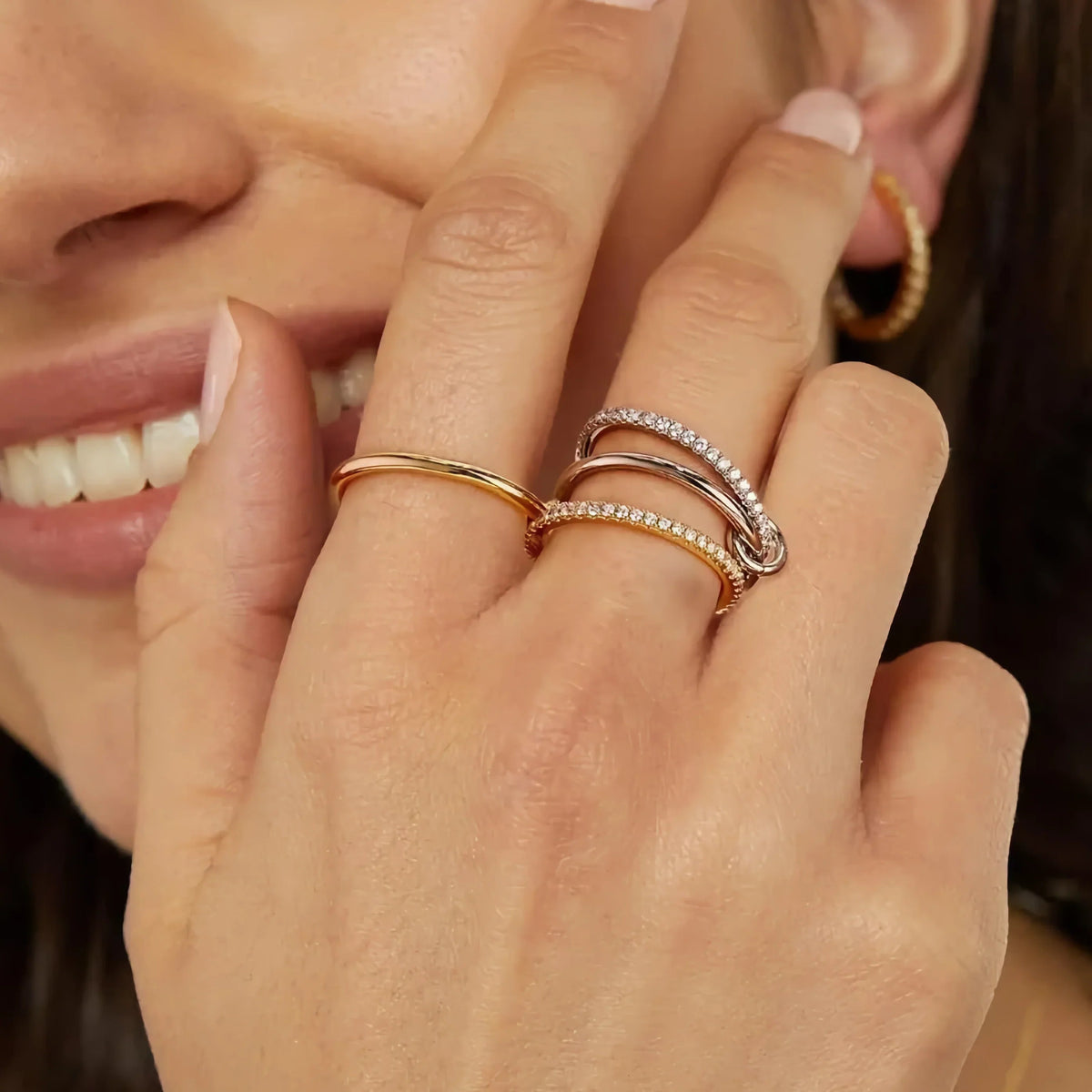 [Amore]Ivy Stacked Diamond Ring