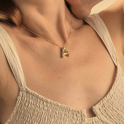 [Amore]Balloon Gold Initial Necklace