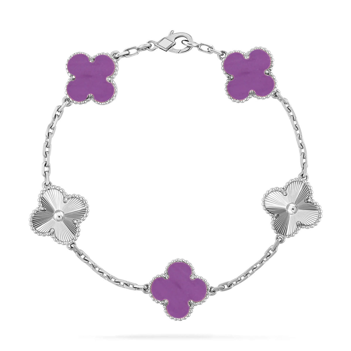 [Amore]LUCKY CLOVER 5-MOTIF BRACELET - VIOLET COLLECTION