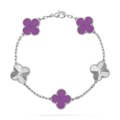 [Amore]LUCKY CLOVER 5-MOTIF BRACELET - VIOLET COLLECTION